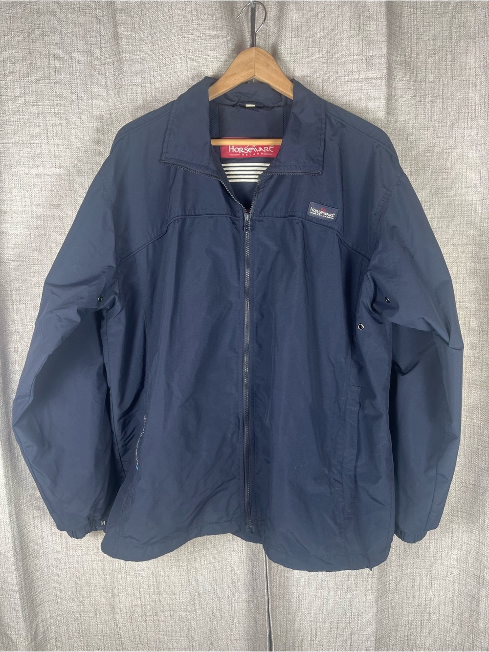 HORSEWARE IRELAND Signature Jacket Equestrian Full Zip Nylon Blue Size XL EUC